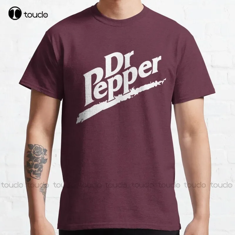 New Dr Pepper 90S Maroon Background Classic T-Shirt White Shirt Women Cotton Tee S-5Xl Unisex