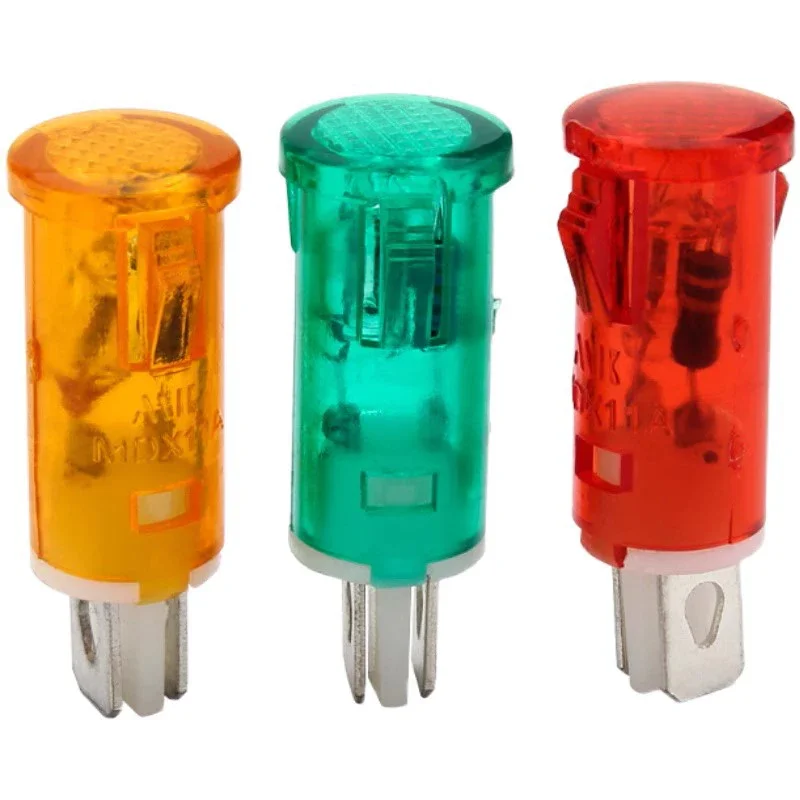 MDX-11A Неоновый индикатор для монтажа на панели 12 В 24 110 220 380 Красный Зеленый Желтый