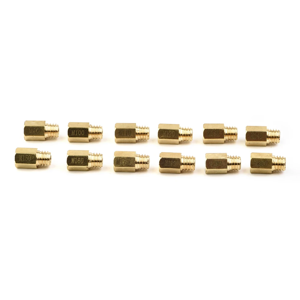 

Gold color Carburetor nozzle Jets Motorcycle VM 12pcs 90- 200 Carburetor For Mikuni Main Jet Motorbike Hot New