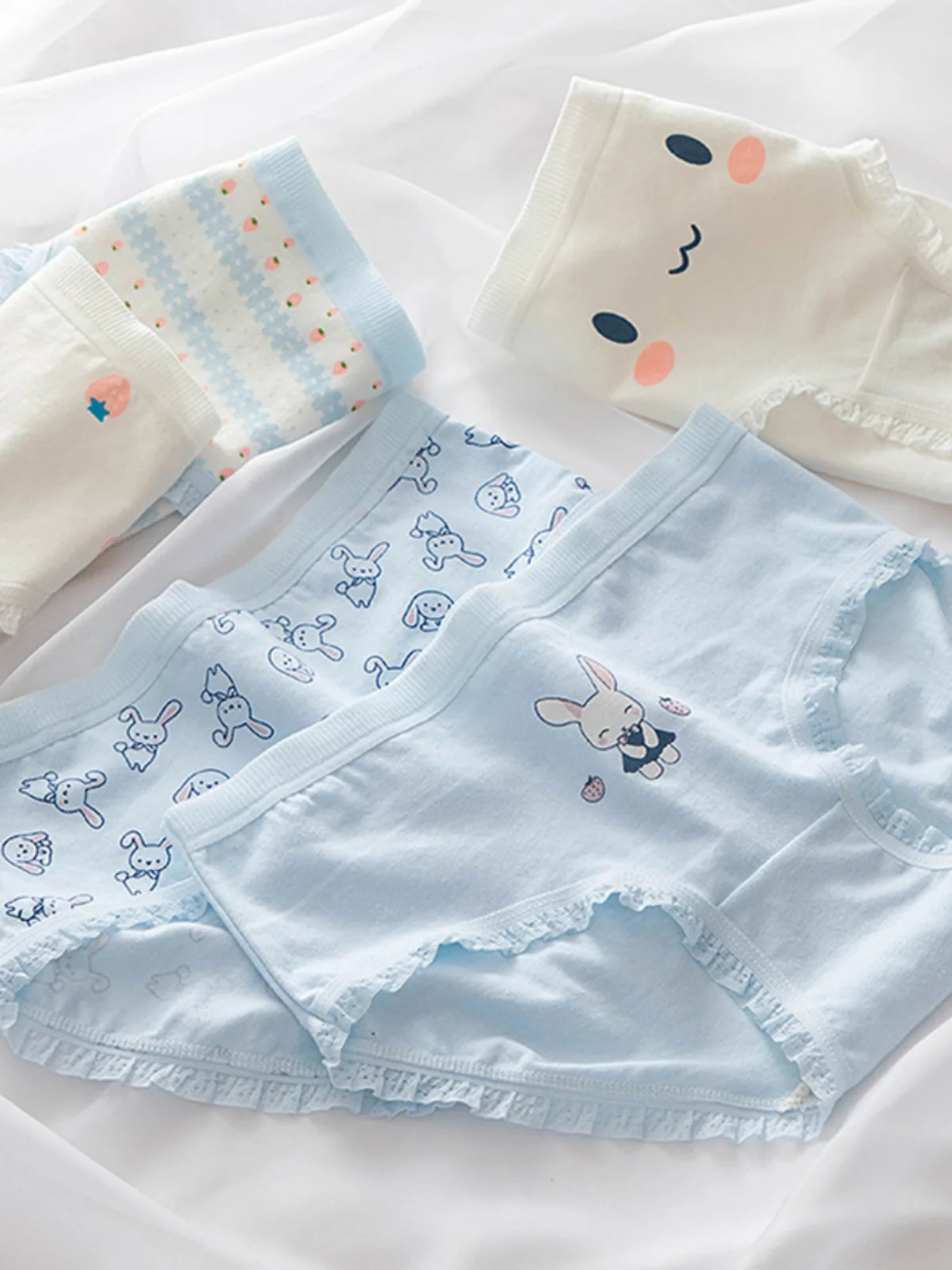 Yunshui Blue класс A детские хлопковые антибактериальные женские трусы с промежностью