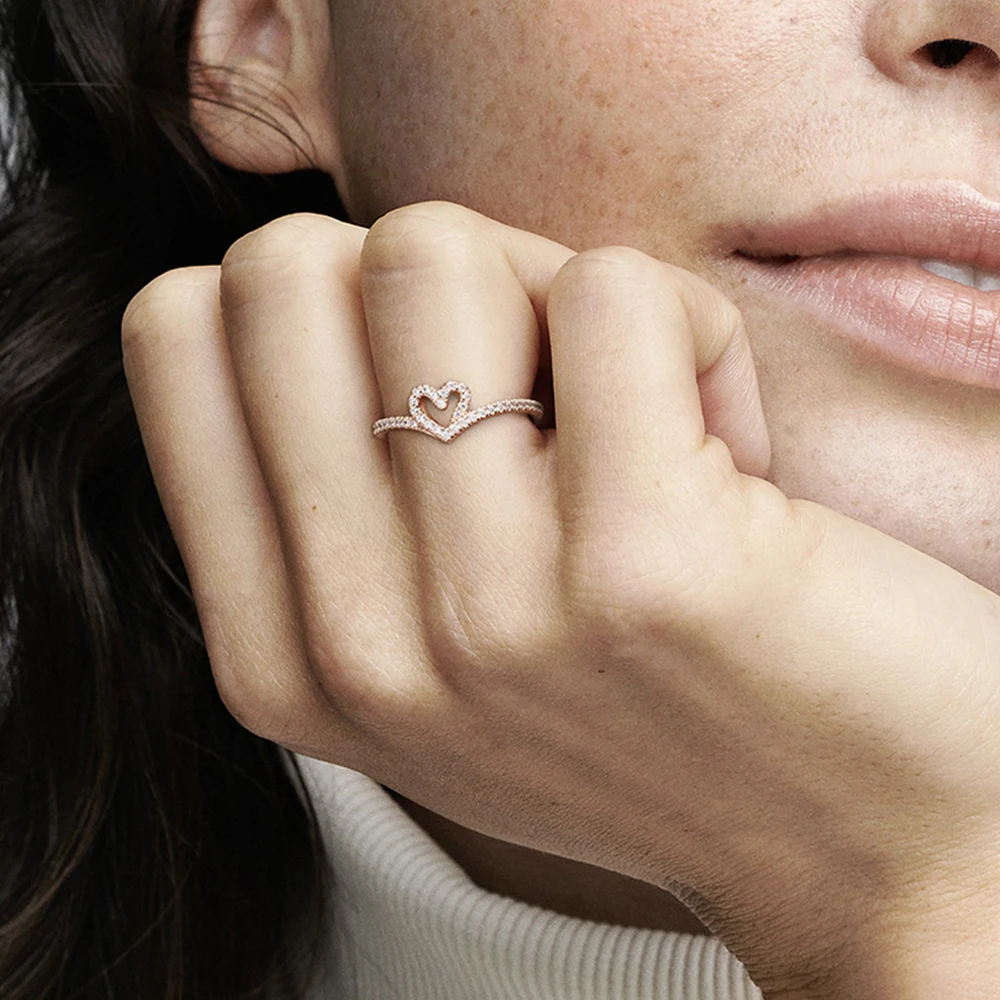 Pandora-Bague en argent regardé 925 avec sac grill pour femme, bijoux élégants, amour, triangle, coeur, chimnoble, original, Rotterdam, cadeau