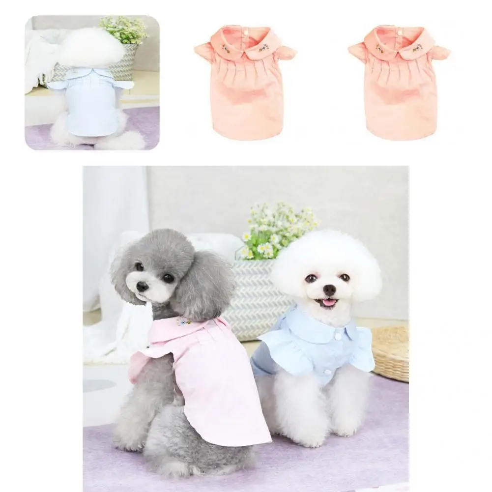 

Прочная рубашка для домашних животных с вышивкой, легкая в носке, тонкая рубашка для домашних животных с двумя штанинами для весны и лета