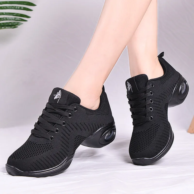 Square Dance Shoes Mesh Breathable Dance Shoes Women's Adult Soft Soled Sneakers Jazz Dance Shoes Zapatos Mujer