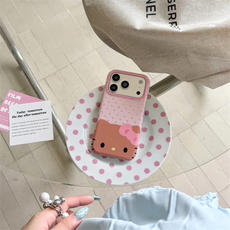 Фото Милый розовый 3D-чехол для телефона с бантом и котиком для iPhone 17 16 15 Pro Max, противоударный, с мультяшным дизайном, защита от падений, подарок №1