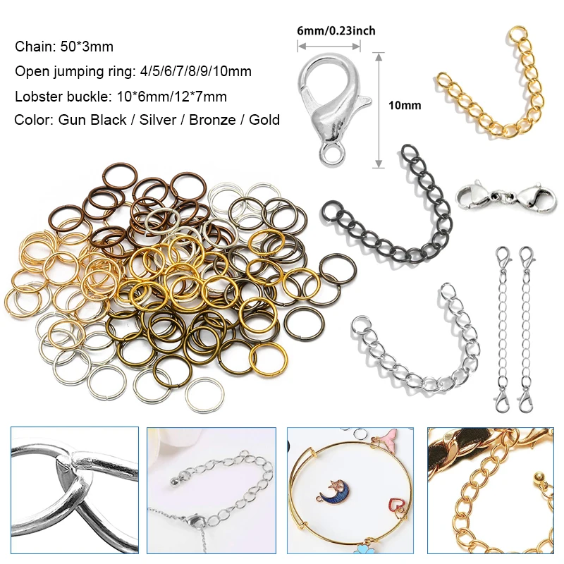 

200pcs/lot 4 5 6 8 10 mm Jump Rings Split Rings Connectors For Diy Jewelry Finding Making Accessories Wholesale Supplies