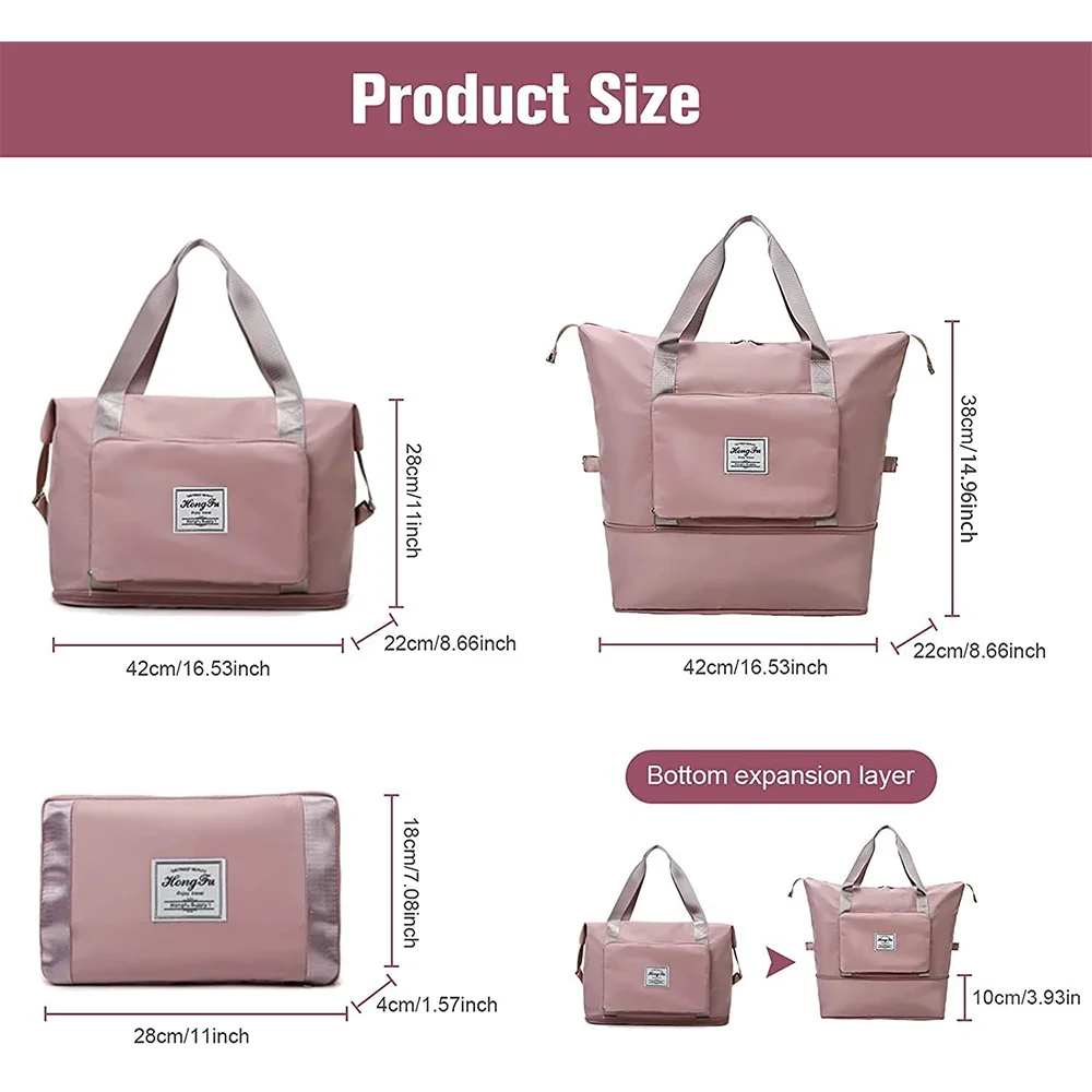 Travel Bag for Women Large Capacity Bags Waterproof Tote Foldable Luggage Shoulder Duffle Storage Handbags Yoga Sport Crossbody