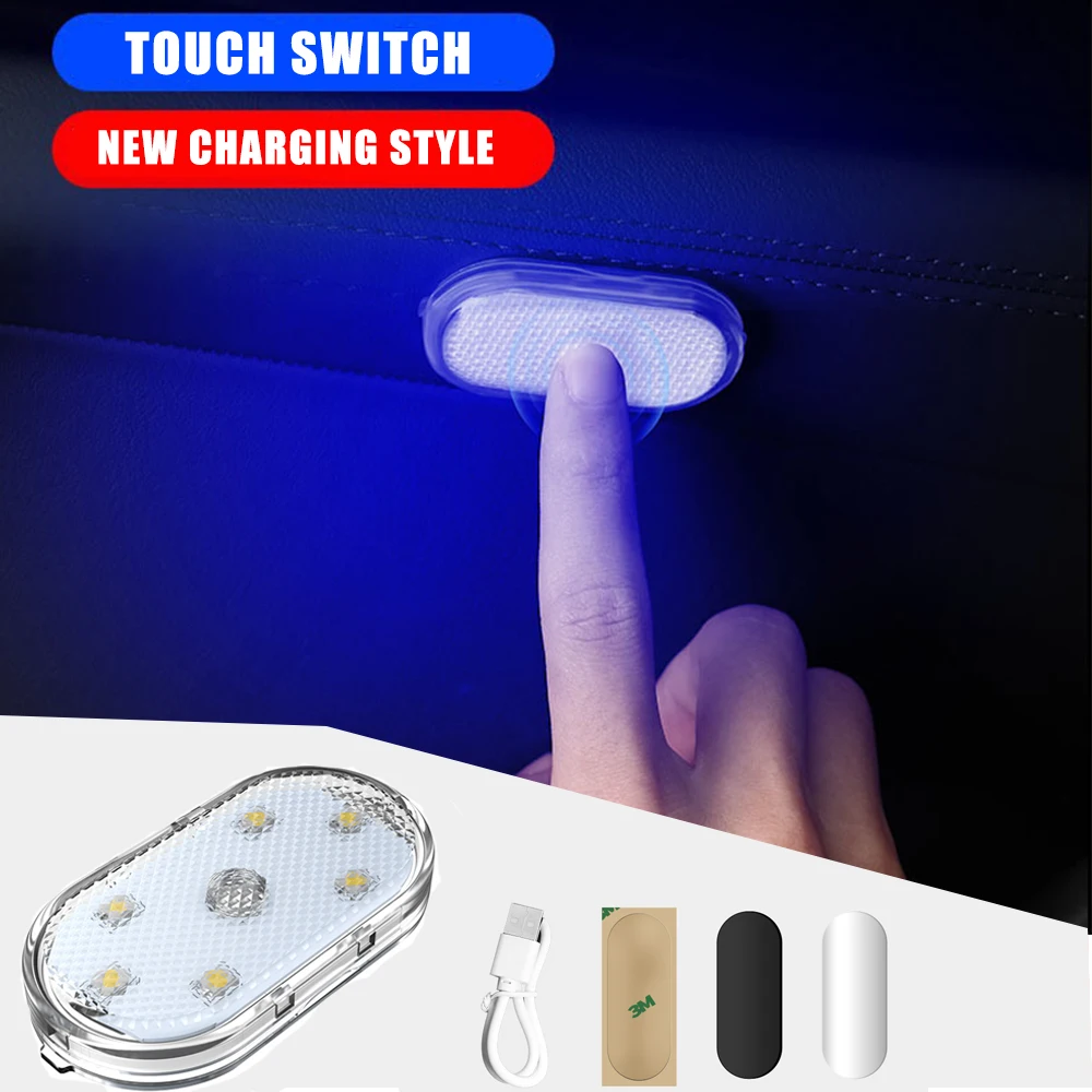 

Multi-Purpose Touch LED Light USB Rechargeable Reading Lamps Touch Switch Corner Lighting for Car Interior/Hood/Trunk/Kitchen