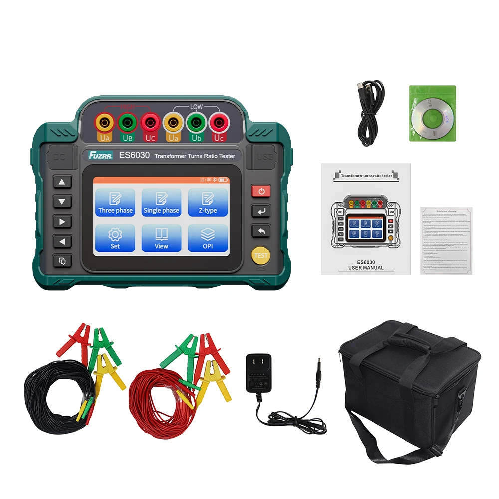 

ES6030 Трехфазный масляный трансформатор, тестер передачи переворачивания, сухое однофазное устройство для испытания полярности трансформатора PT Z-типа CT переворот 10000