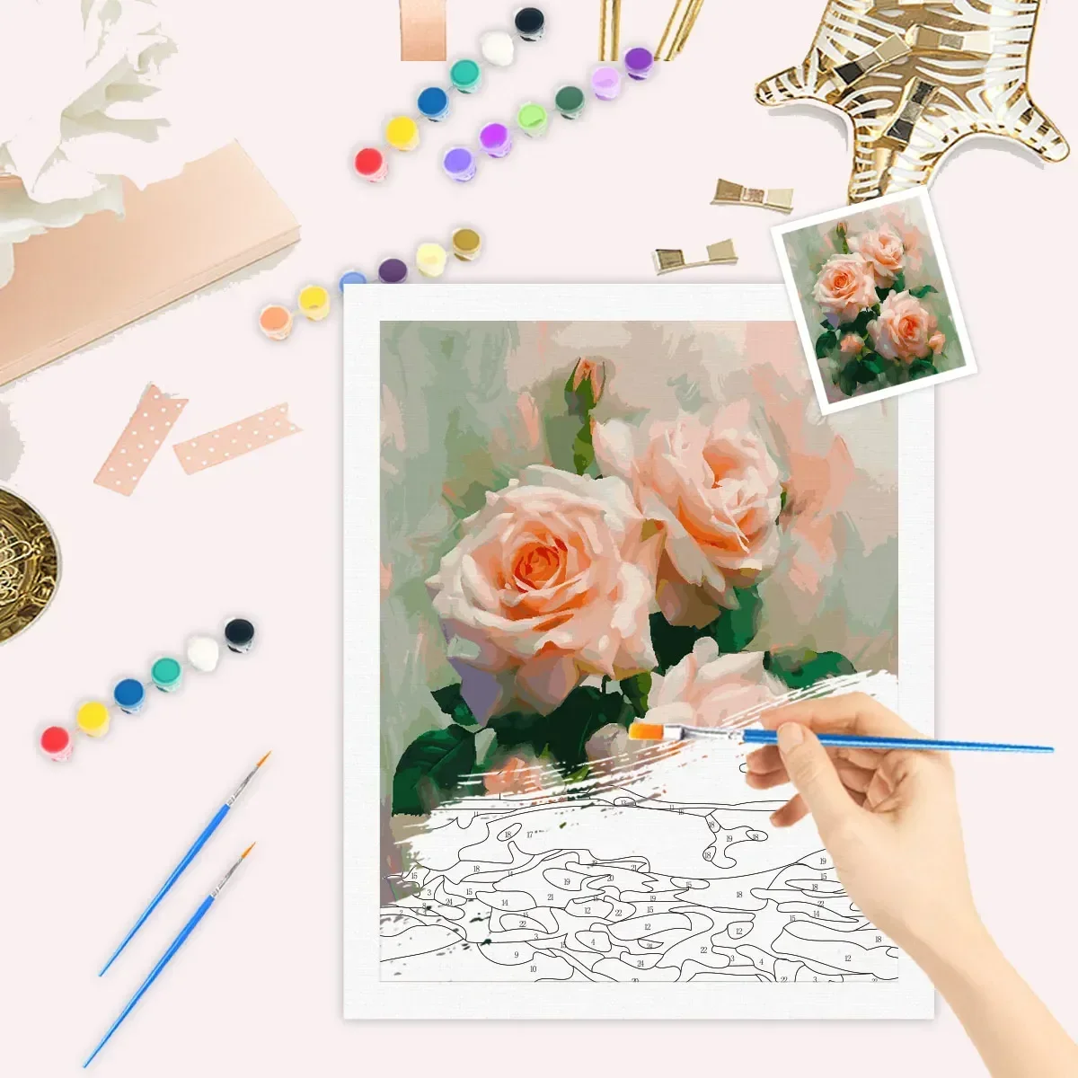 630842 Coloring By Number Kits For Adults Flowers Handpainted Diy Painting Home Decoration Gift