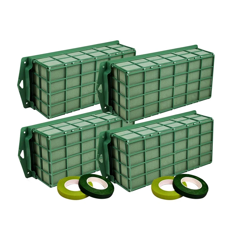 

4Pcs Floral Foam Cage, Dry And Wet Rectangle Flower Cage Holders For Fresh Flowers, Wedding, Home And Garden Decorations