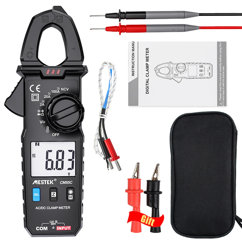 

Digital Clamp Meter Auto Ranging Multimeter Current Voltage Tester With LCD Screen Measures DC/AC Current Voltage Temperature