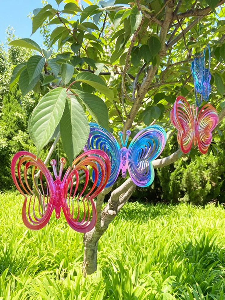 

Ветряной Спиннер-бабочка из АБС-пластика, вращающийся ветряной колокольчик-бабочка, отражающий садовый декор, подвесное украшение