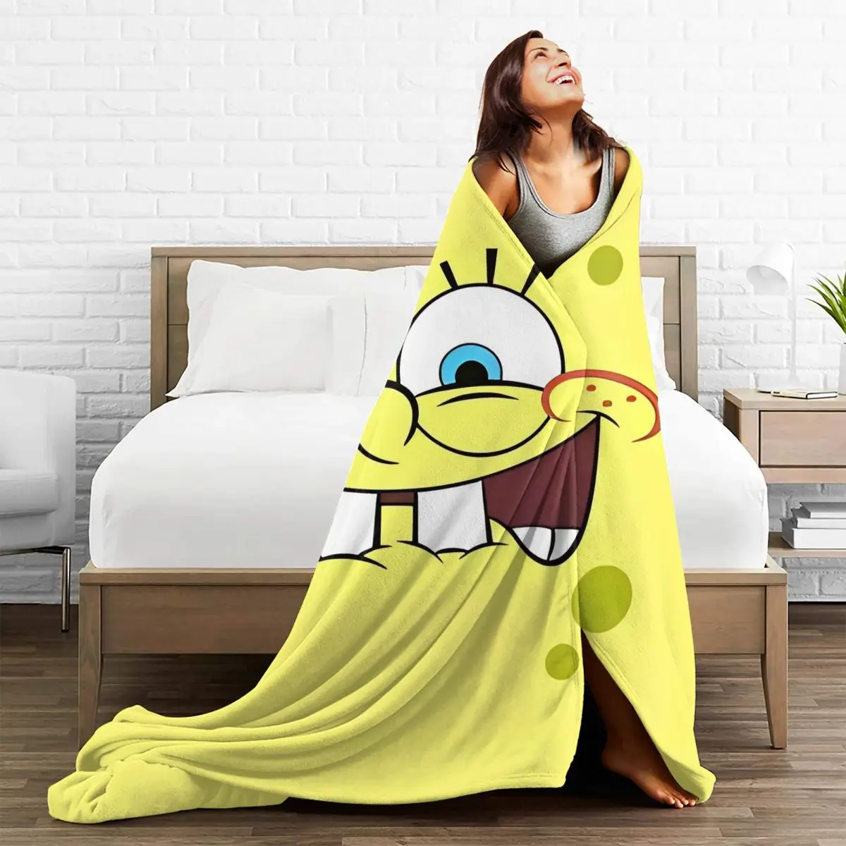 Фланелевые одеяла с забавным лицом Мультяшные для постельного белья супермягкое