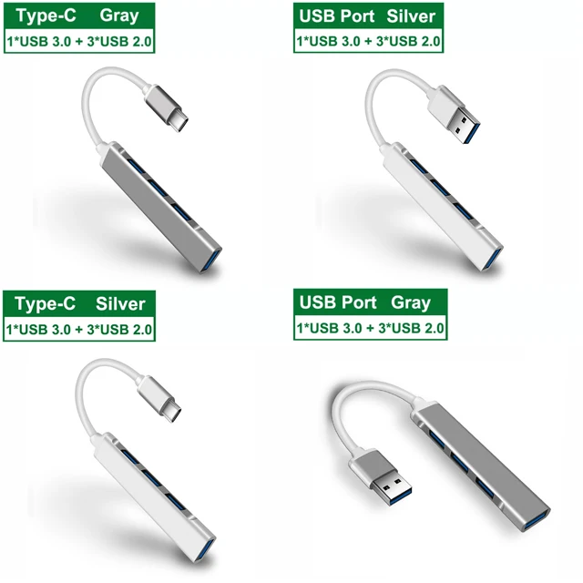 Usb-концентратор Kebidumei 4 в 1 USB 3 0 Тип c быстрая зарядка |