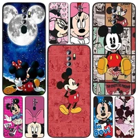 disney art mickey mouse for oppo find x5 x3 x2 neo lite a74 a76 a72 a55 a54s a53 a53s a16s a16 a9 a5 5g black phone case