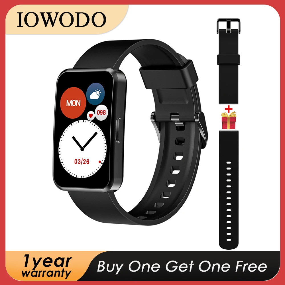 

IOWODO Smart Watch Band Fitness Bracelet GPS Track Bluetooth IP68 Waterproof Heart Rate Blood Oxygen Monitor Free Shipping 2022