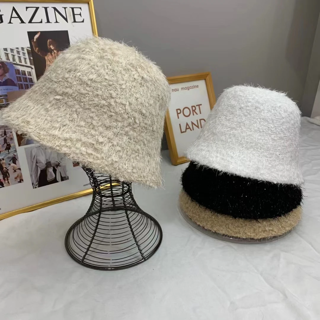 Новинка теплая зимняя Панама из кроличьего меха для женщин мягкая