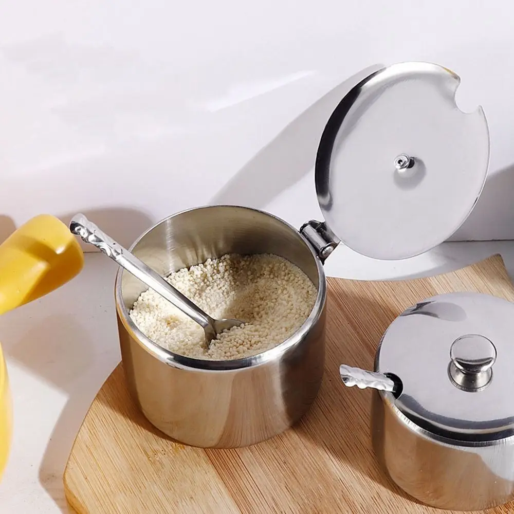 Практичный серебристый сахарница из нержавеющей стали водонепроницаемый