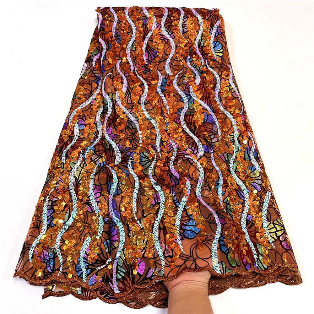 Роскошная африканская Флокированная органза Ulifelace Шантильи бархатная текстурированная 2023 Высококачественная кожа Тюль сетчатая ткань для платья OR4128