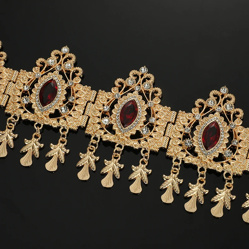 Классическая Роскошная металлическая цепочка с кристаллами в марокканском