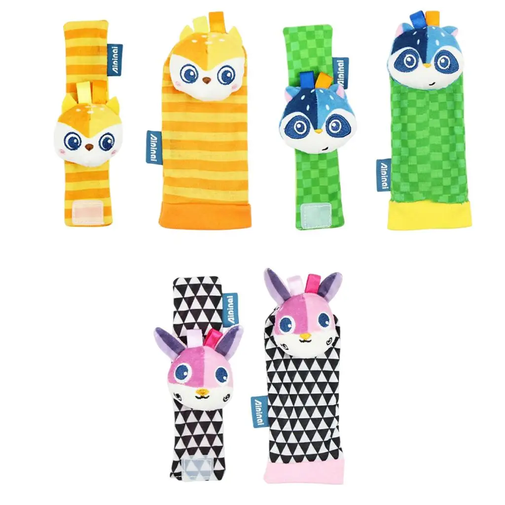 

Cute Baby Wrist Rattles, Sensory Toys Educational Toys for Baby 0-6 Months Boys Girls