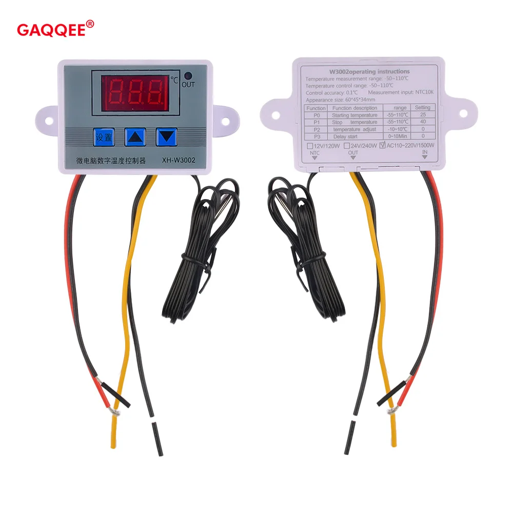 

WH3002 Temperature Controller Thermostat Digital Display Thermoregulator Multifunctional Electronic Enbedded Switch 12/24/220V