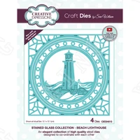 new stained glass collection beach lighthouse metal cutting die scrapbook embossed paper card album craft template stencils