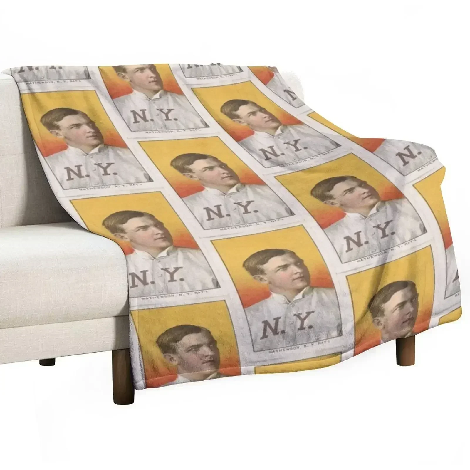 Mathewson Нью-Йорк Национальная лига серия Белая граница пледы T206 для волос одеяла на