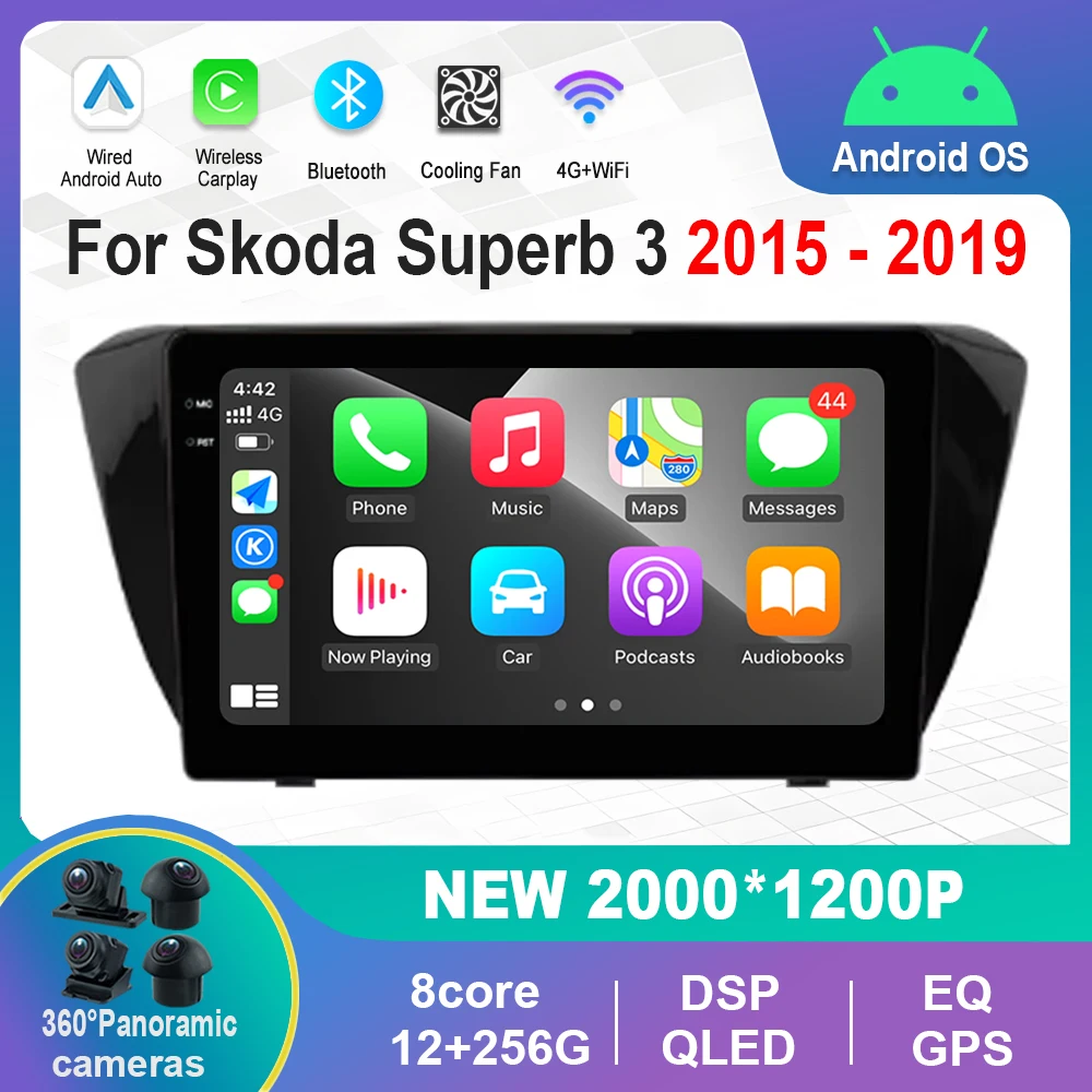 10 дюймов для Skoda Superb 3 2015-2019 ОС Android Автомобильный видео Мультимедийный плеер GPS Navi