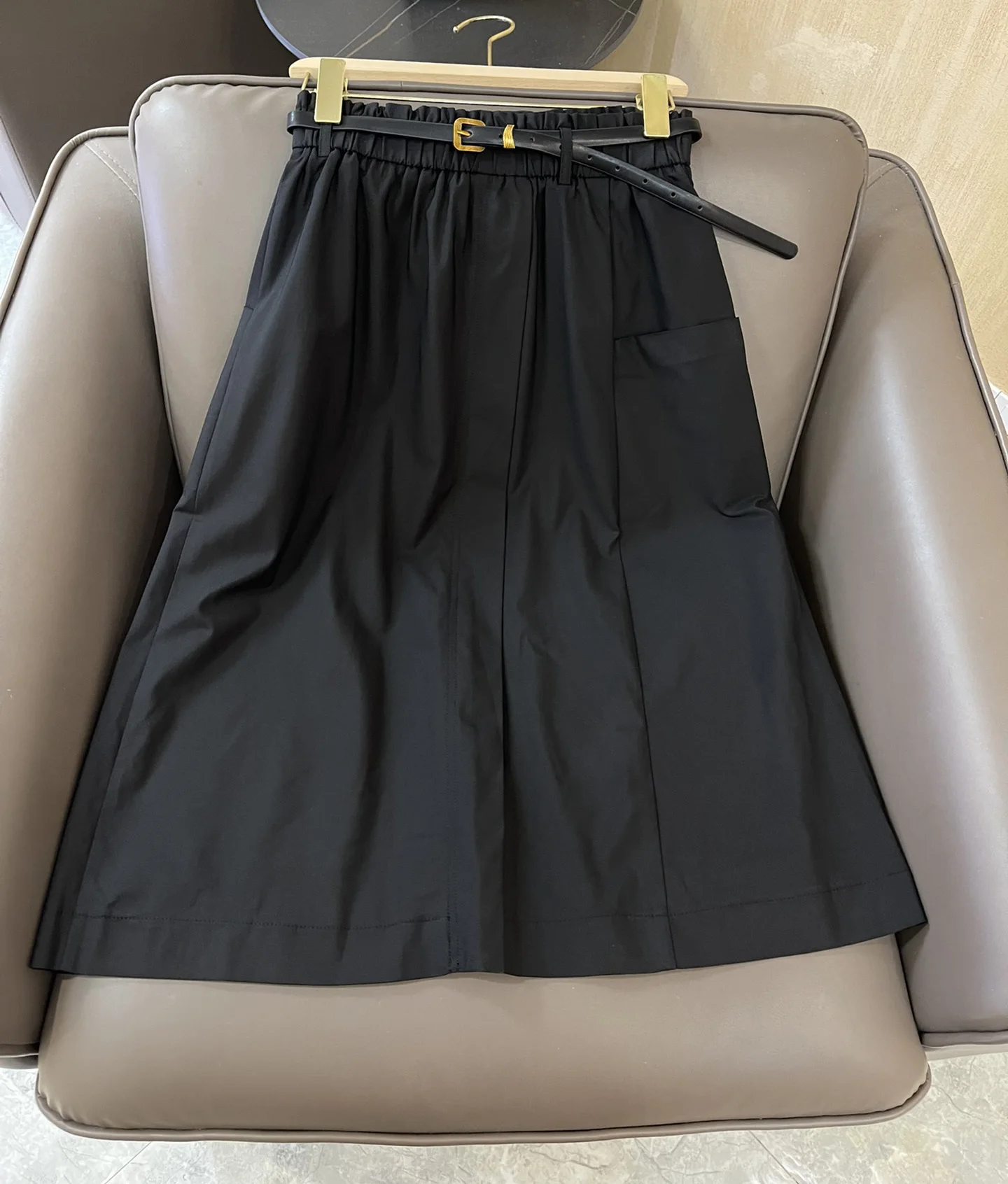 

Новинка 2023, черная длинная юбка с поясом «Все в одном»