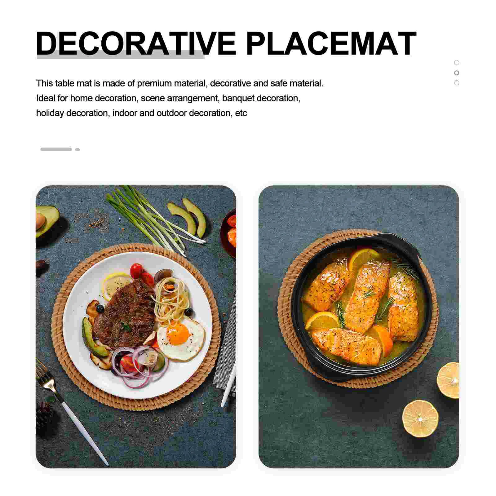 

1pc Round Placemat Woven Place Mat Tea Cup Coaster Braided Placemats Rattan Tablemats Wicker Coaster