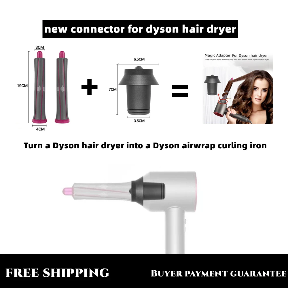 

30MM Long Barrel Automatic Curling Nozzle For Dyson Supersonic Hair Dryer Special Adapter Suitable for Dyson AIRWRAP Accessories