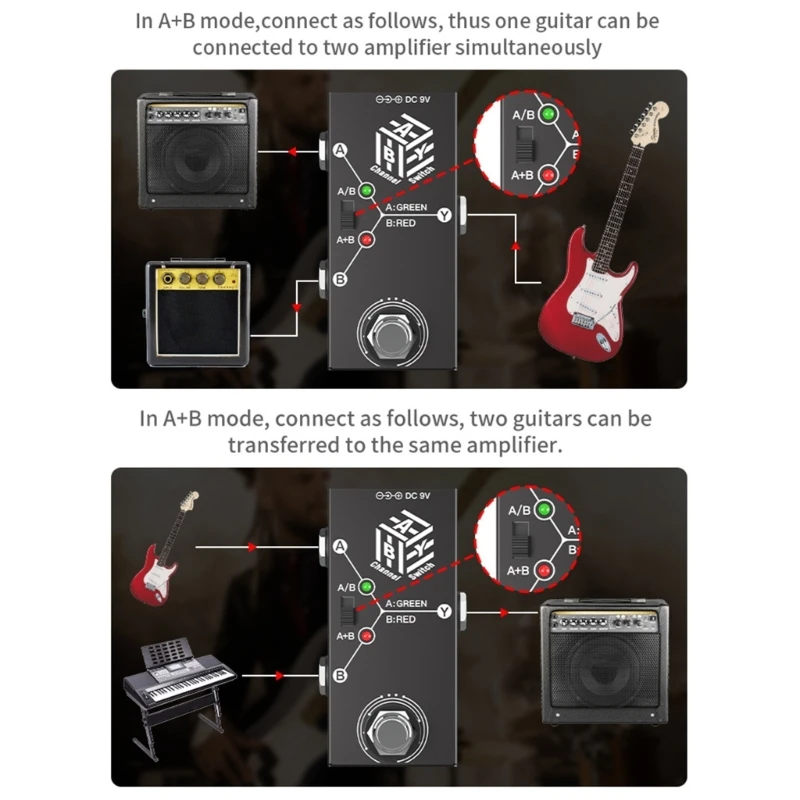 Переключатель каналов ABY Селектор линии AB Гитарная педаль эффектов True Bypass