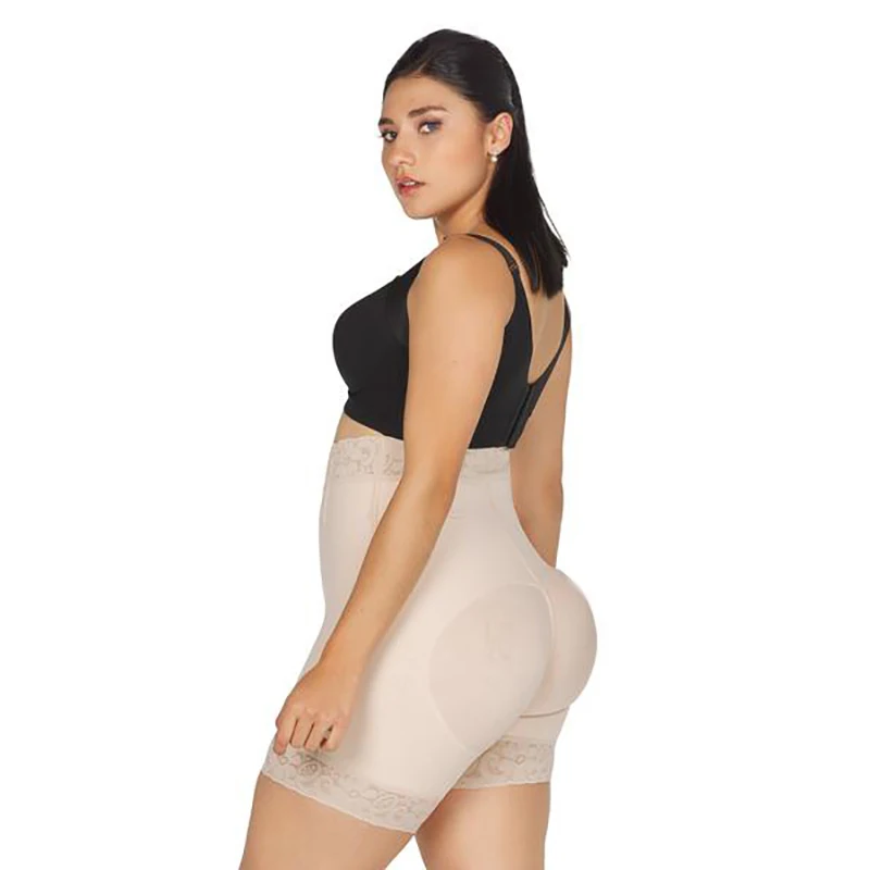 Women High Waist Hip Enhancer Cincher Butt Lifter Zipper Shapewear Lace Tummy Control Panties ShaperButt Lifting Shapewear Short