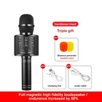ws858 portable bluetooth compatible karaoke microphone wireless professional speaker home ktv handheld microphone dropshipping