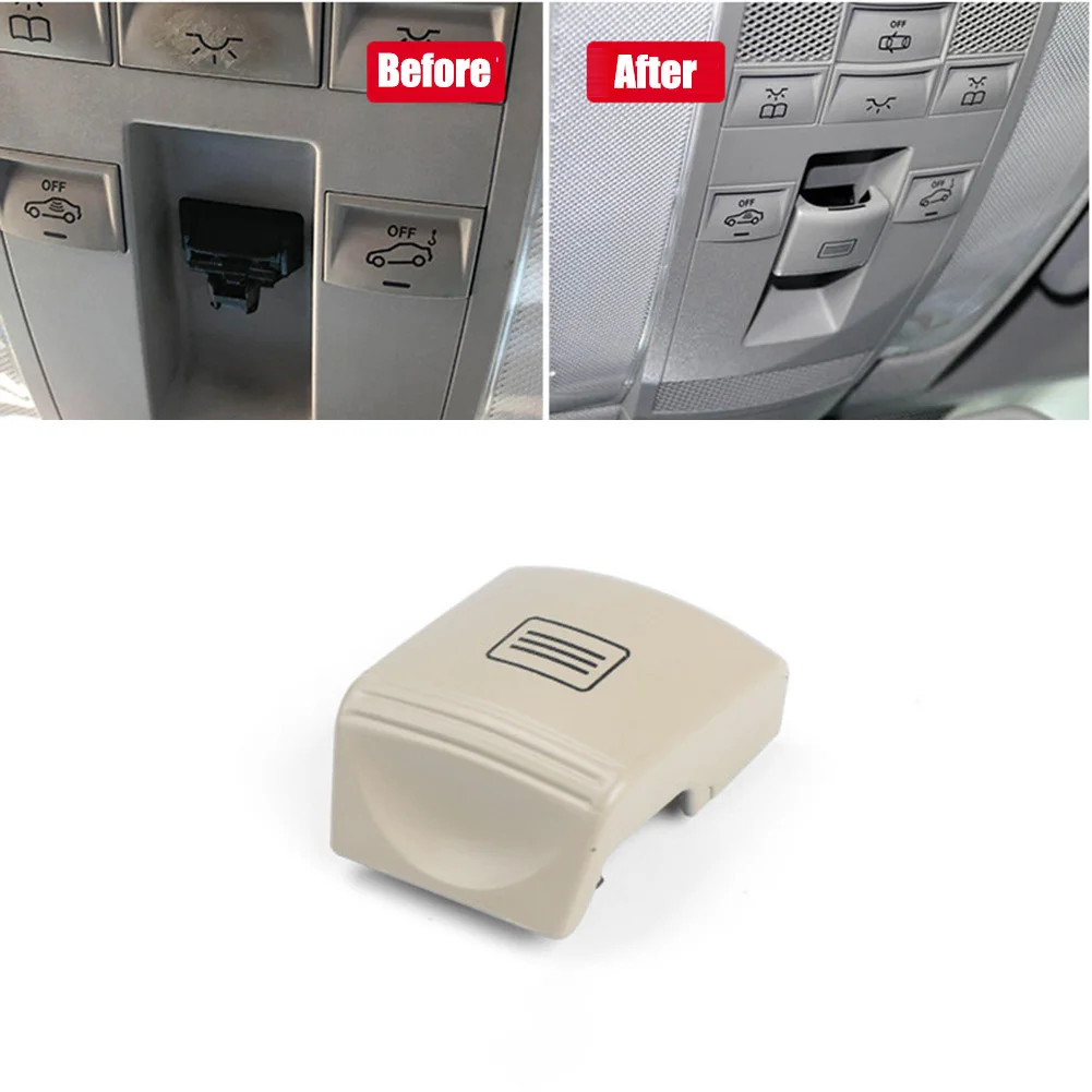 

Front Car Switch Button Cover Trim 1pcs Beige Cap Parts Plastic Replacement
