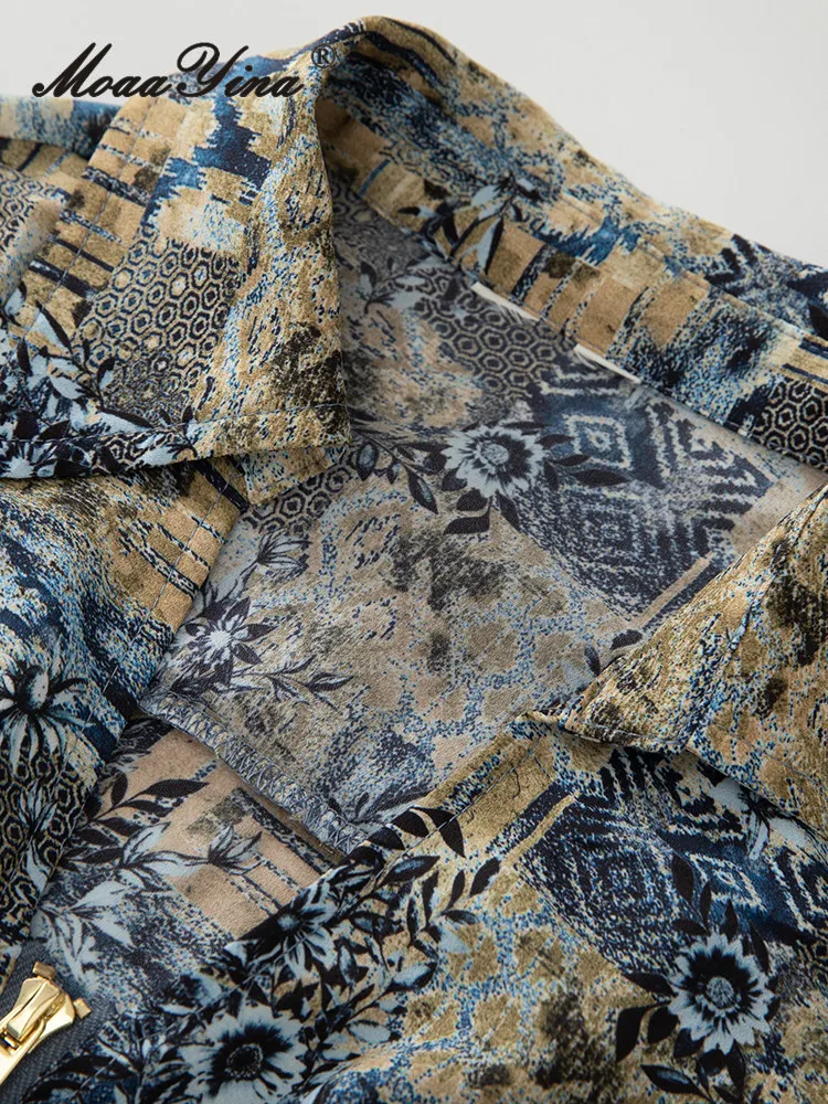 Комплект брюк MoaaYina женский с принтом модный дизайнерский брючный комплект из