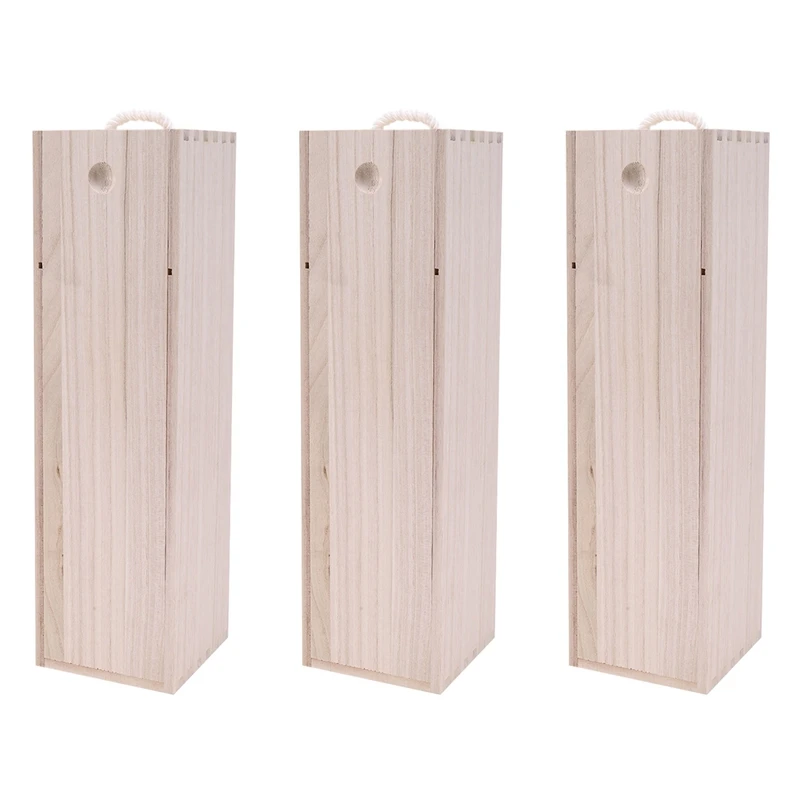 

3X Red Wine Bottle Wooden Packing Box For Hampagne Flute Special Wooden Gift Wrap Storage For Wine Can Make Logo Box