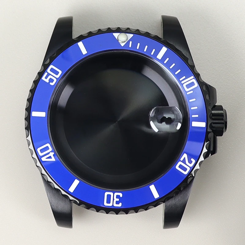 Корпус для часов Fanya losch SUB 40 мм черный нержавеющая сталь