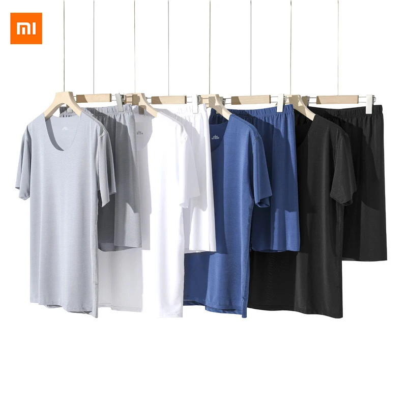

Xiaomi Youpin Ice silk short-sleeved suit men's summer casual sports quick-drying shorts men ultra-thin clothes t-shirt pajamas
