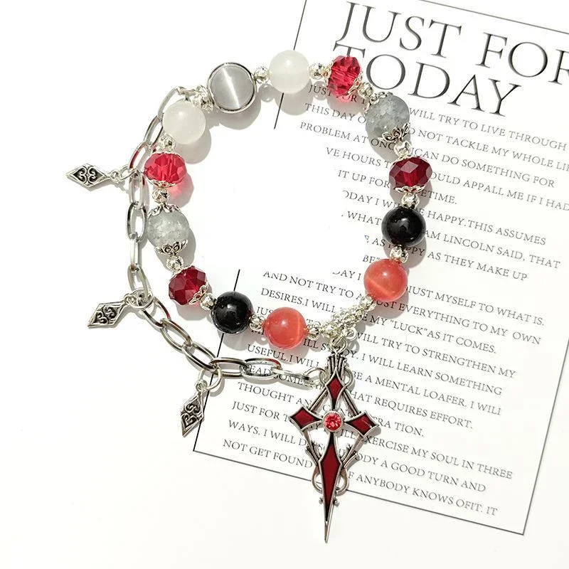 Браслет для косплея Arlecchino унисекс цепочка с бусинами подвеска Knave браслеты