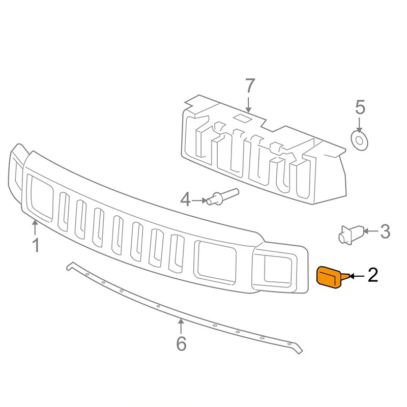 

Мощный пластиковый фиксатор передней решетки Hummer H3 11561829