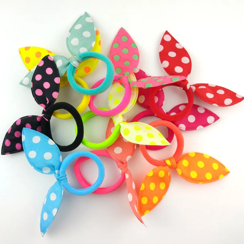 

10 Pieces Rabbit Ear Hair Ring Girl Cute Rubber Band Elastic Hair Bands Baby Headwear Korean Children Hair Accessories Ornaments