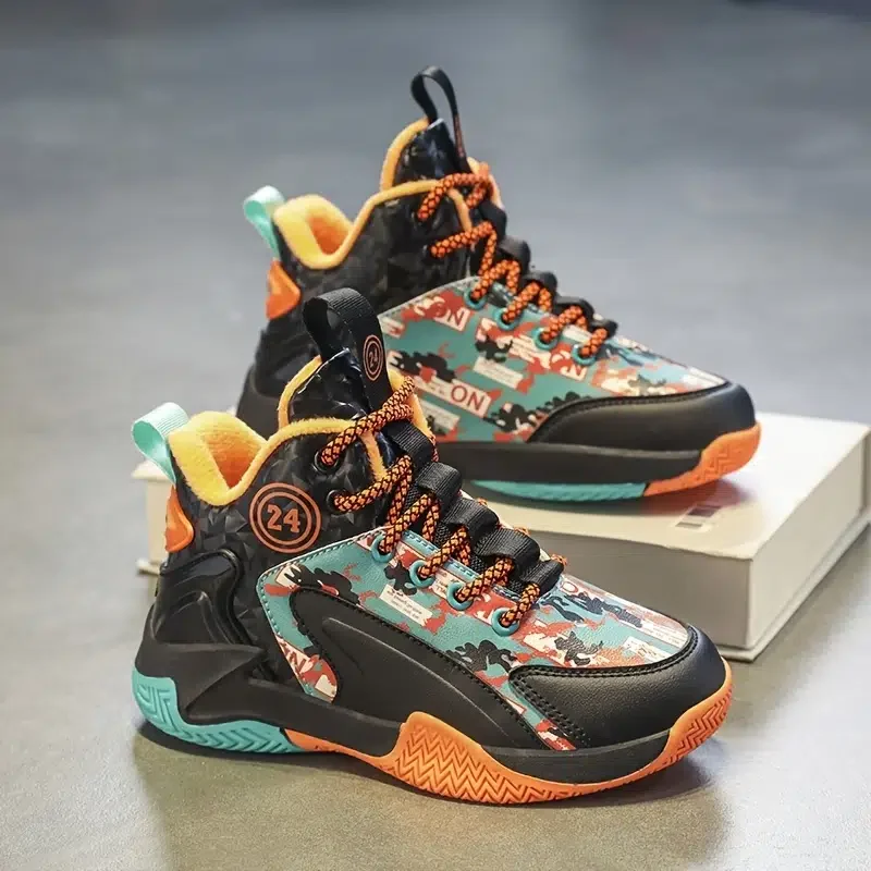 Boys New Wear-resistant Basketball Shoes Non-slip Shock-absorbing And Breathable Suitable For Outdoor Sports