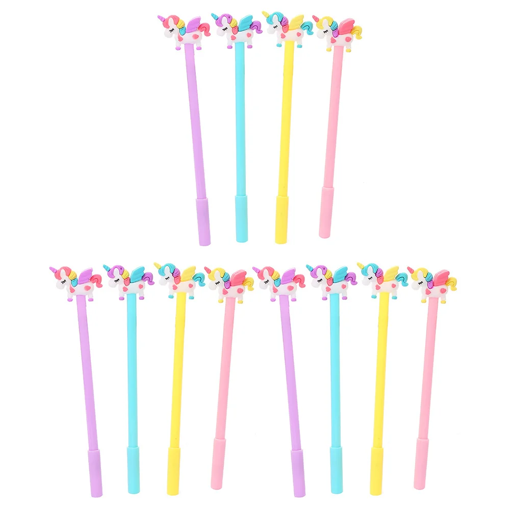 

12 Pcs Unicorn Gel Pen Pencils Bulk School Student Stationery Cute Kids Ballpoint Pen Plastic Animal Ink Pen Office