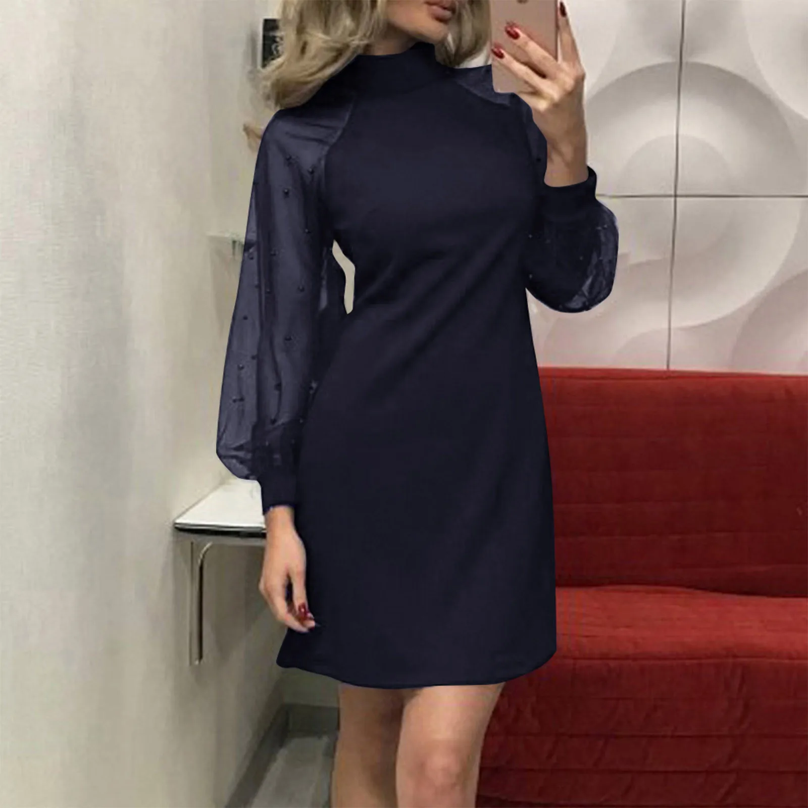 

Women Fashion Casual Sexy Buttocks Stitching Long Sleeves All Match Dress Women Clothing Elegant Dresses for Women платье