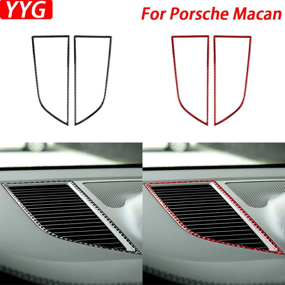 

Для Porsche Macan 2014-2021, Центральная панель из углеродного волокна, панель воздуховыпускного отверстия, декоративная полоса, аксессуары для салона автомобиля, наклейка