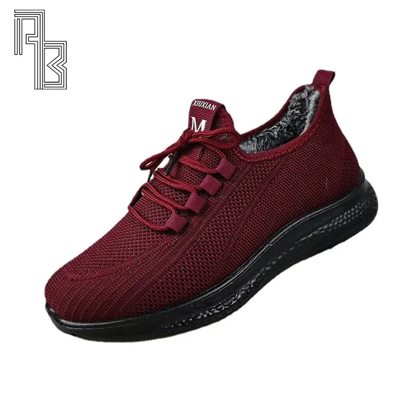 

Зимние плюшевые утолщенные теплые сетчатые ботинки Нескользящие удобные непромокаемые спортивные ботинки женские повседневные прогулочн...