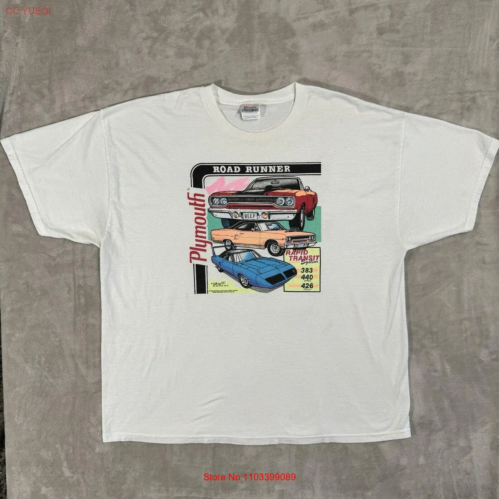 Винтажная Футболка Плимут дорожный бегунок 1998 мышечный автомобиль тройник