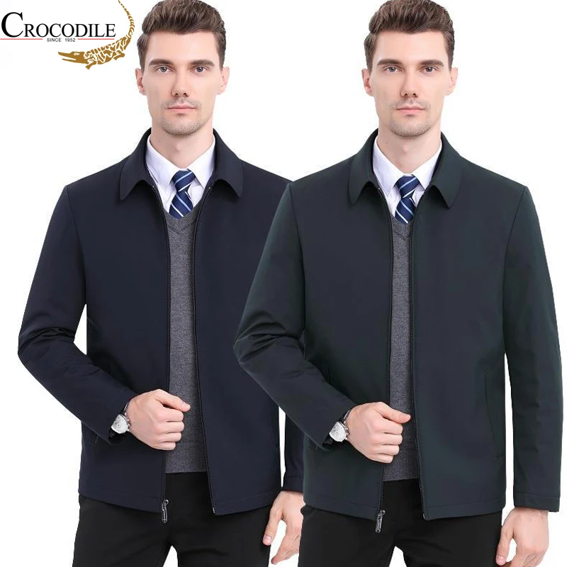 Мужская повседневная куртка под кожу крокодила простая деловая новая